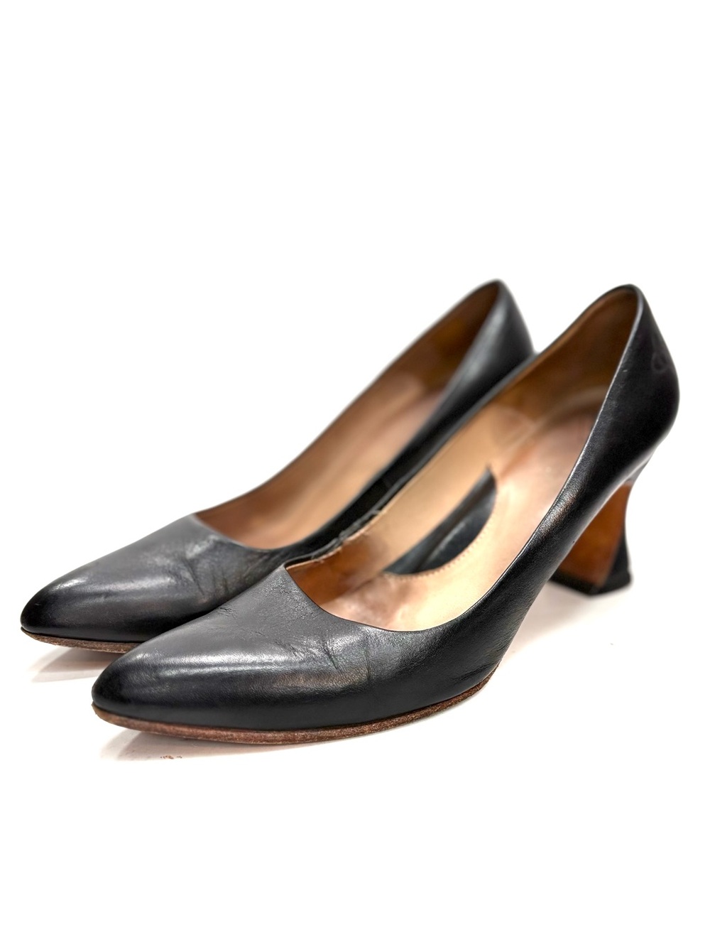 John Fluevog Desmond Black Leather Pumps | 8.5